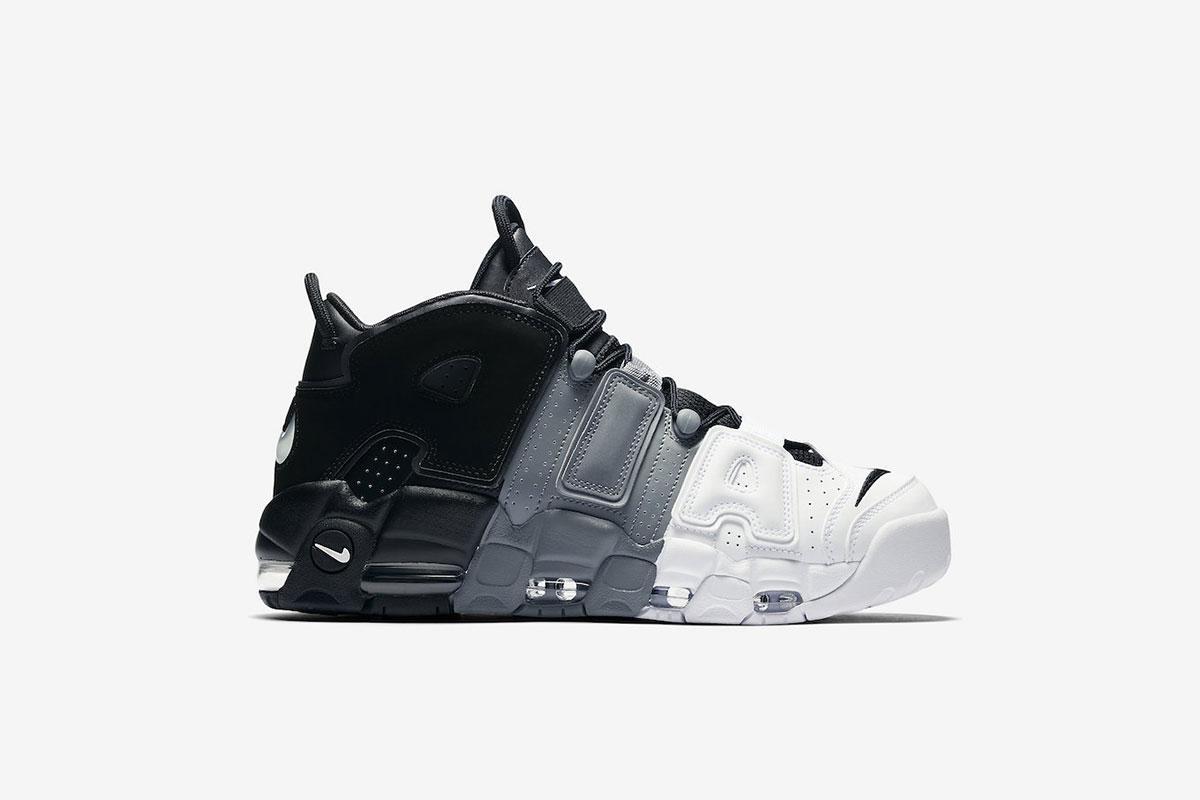 Nike men's air more uptempo black/white-black leather hotsell